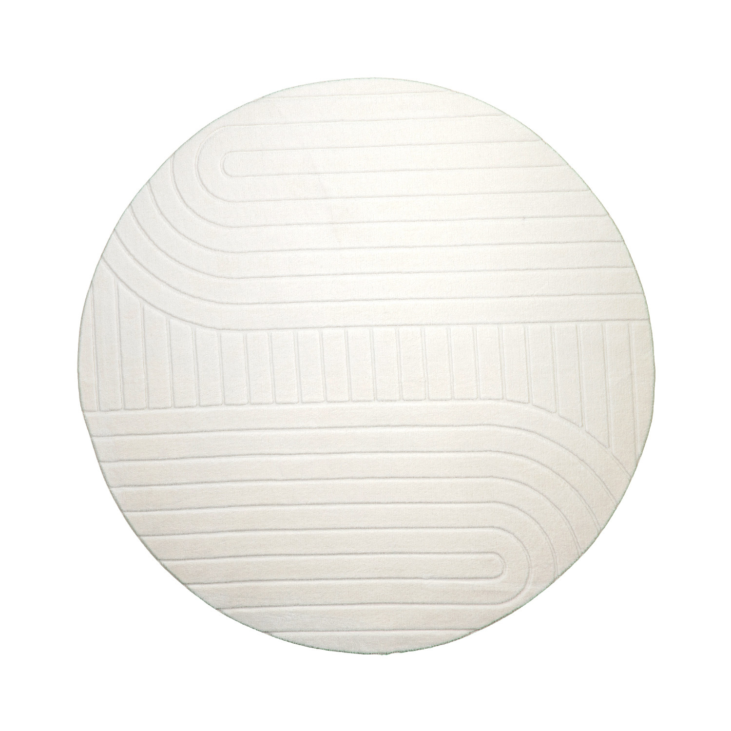 Rond Scandinavisch vloerkleed - Charm Arches Wit - sfeer