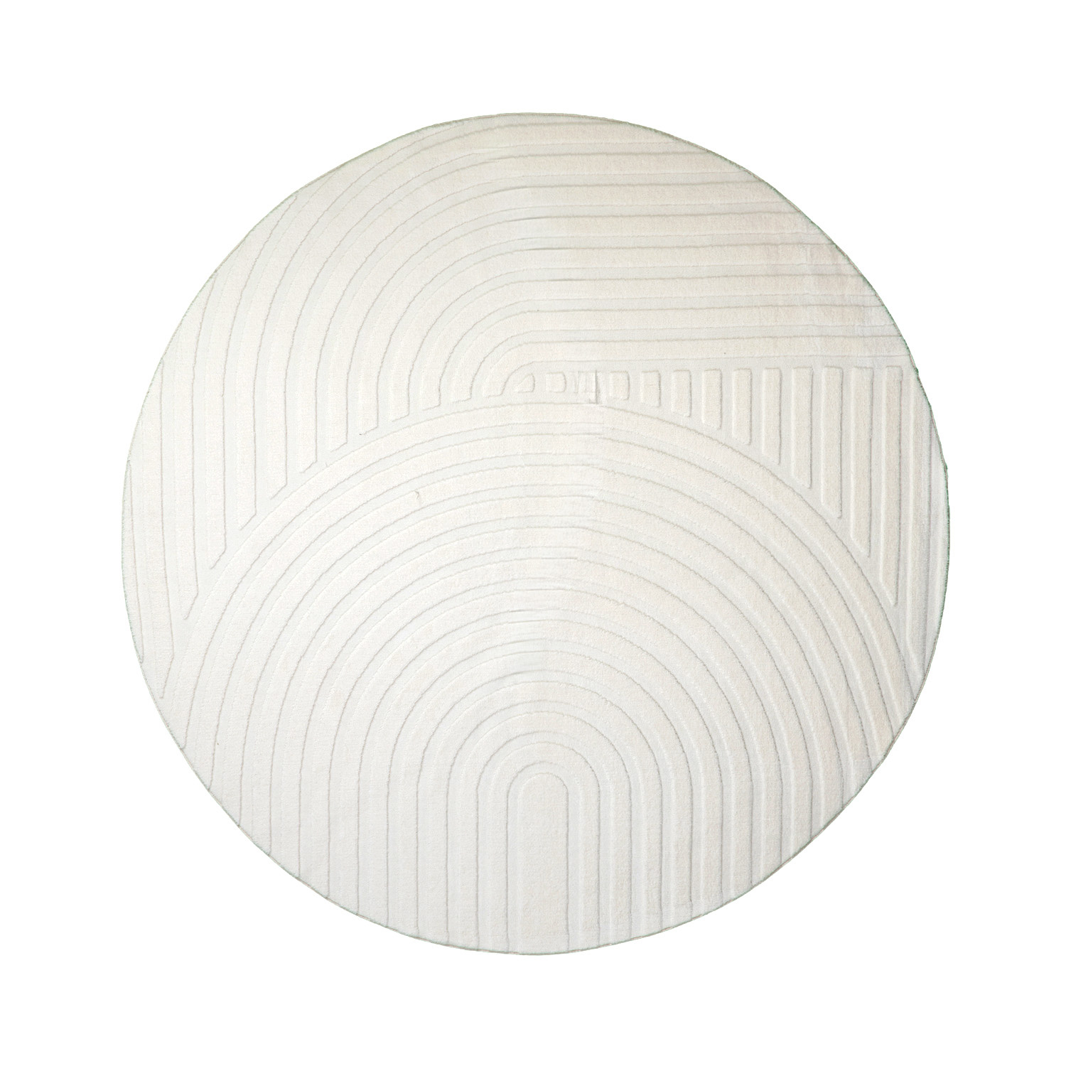 Rond Scandinavisch vloerkleed - Charm Curves Wit - sfeer