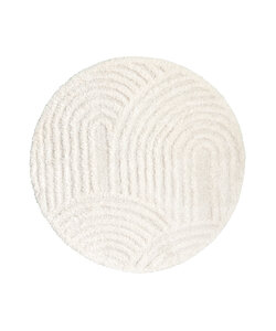 Rond Scandinavisch vloerkleed - Lova Arches Creme