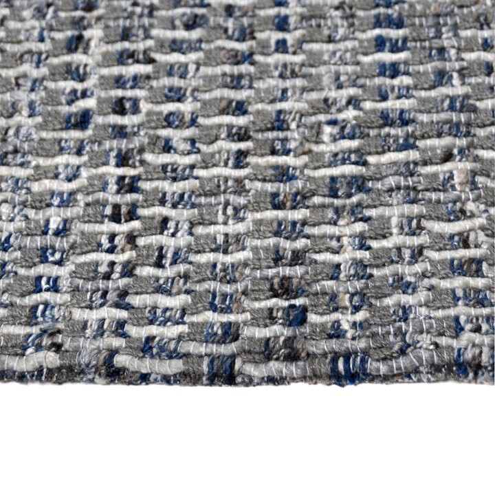 Plat geweven vloerkleed - Henri Blauw