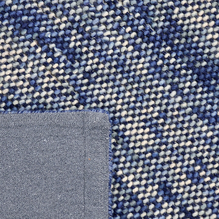 Wollen vloerkleed - Lucien Blauw/Wit