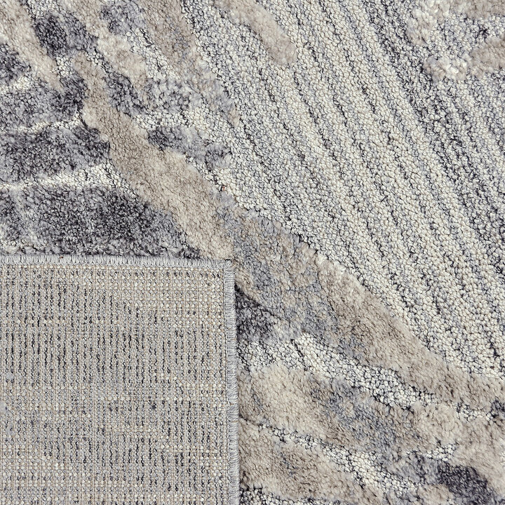 Zacht vloerkleed - Oceane Leaves Grijs