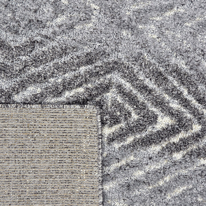 Zacht vloerkleed - Oceane Geo Donkergrijs