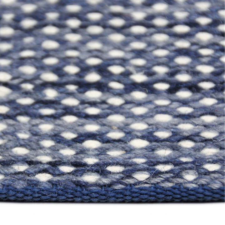 Dubbelzijdig wollen kleed - Toulon Blauw/Wit