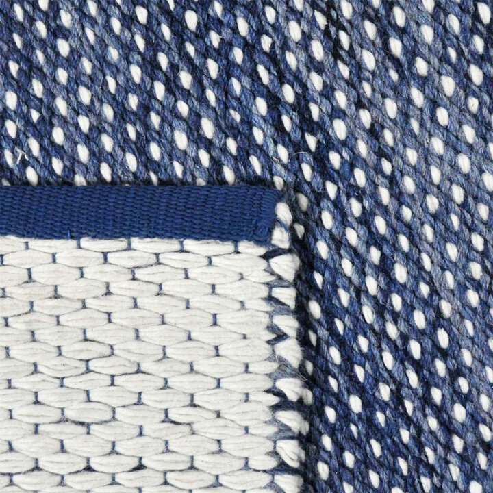 Dubbelzijdig wollen kleed - Toulon Blauw/Wit