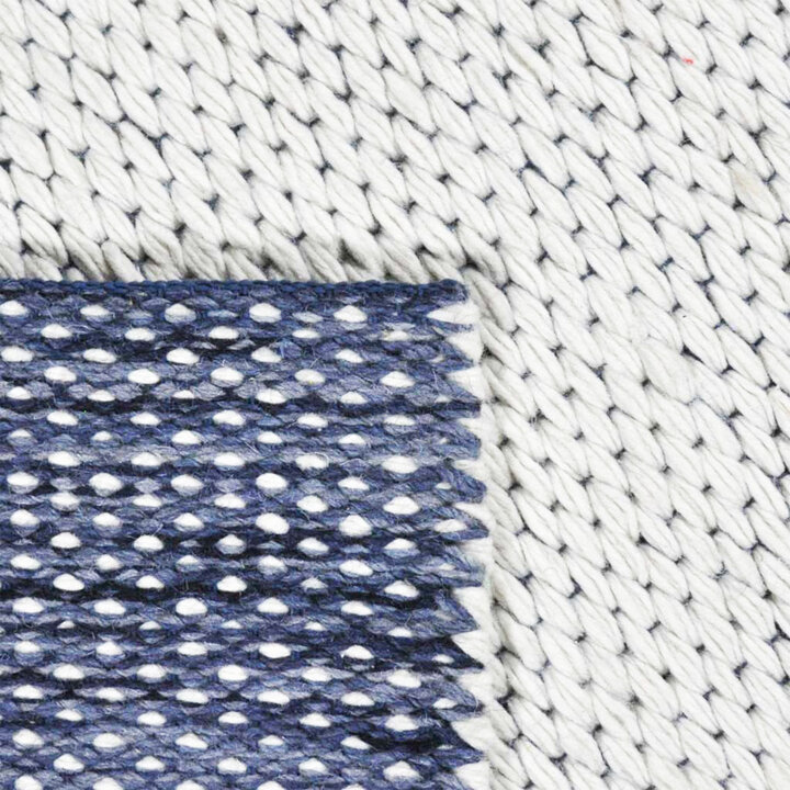 Dubbelzijdig wollen kleed - Toulon Blauw/Wit