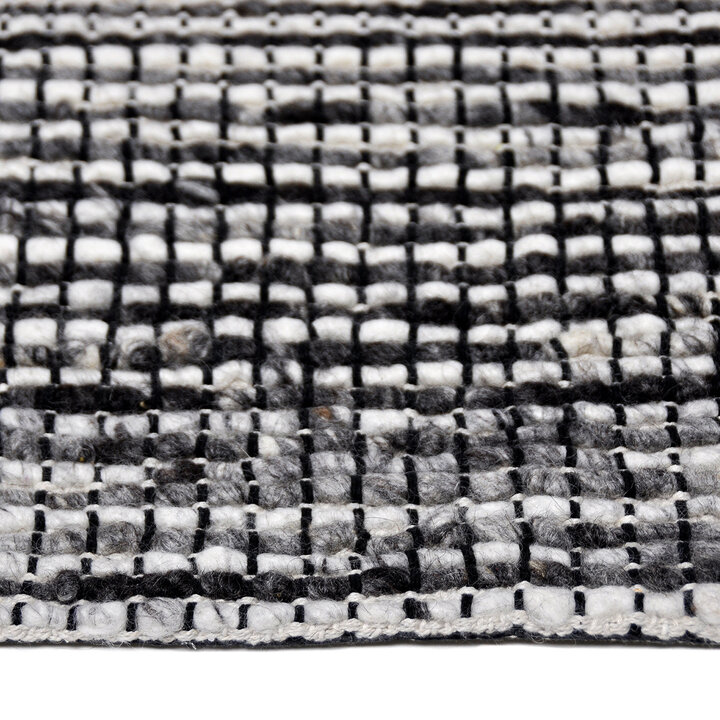 Wollen vloerkleed - Quillan Zwart/Wit