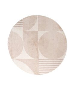 Rond Japandi vloerkleed - Aurora Circles Beige