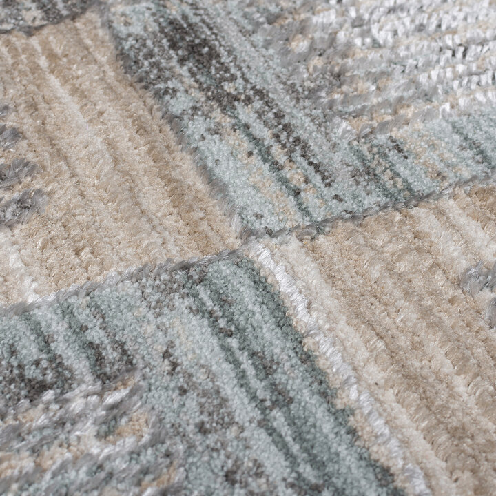 Geblokt vloerkleed - Enrico Grijs