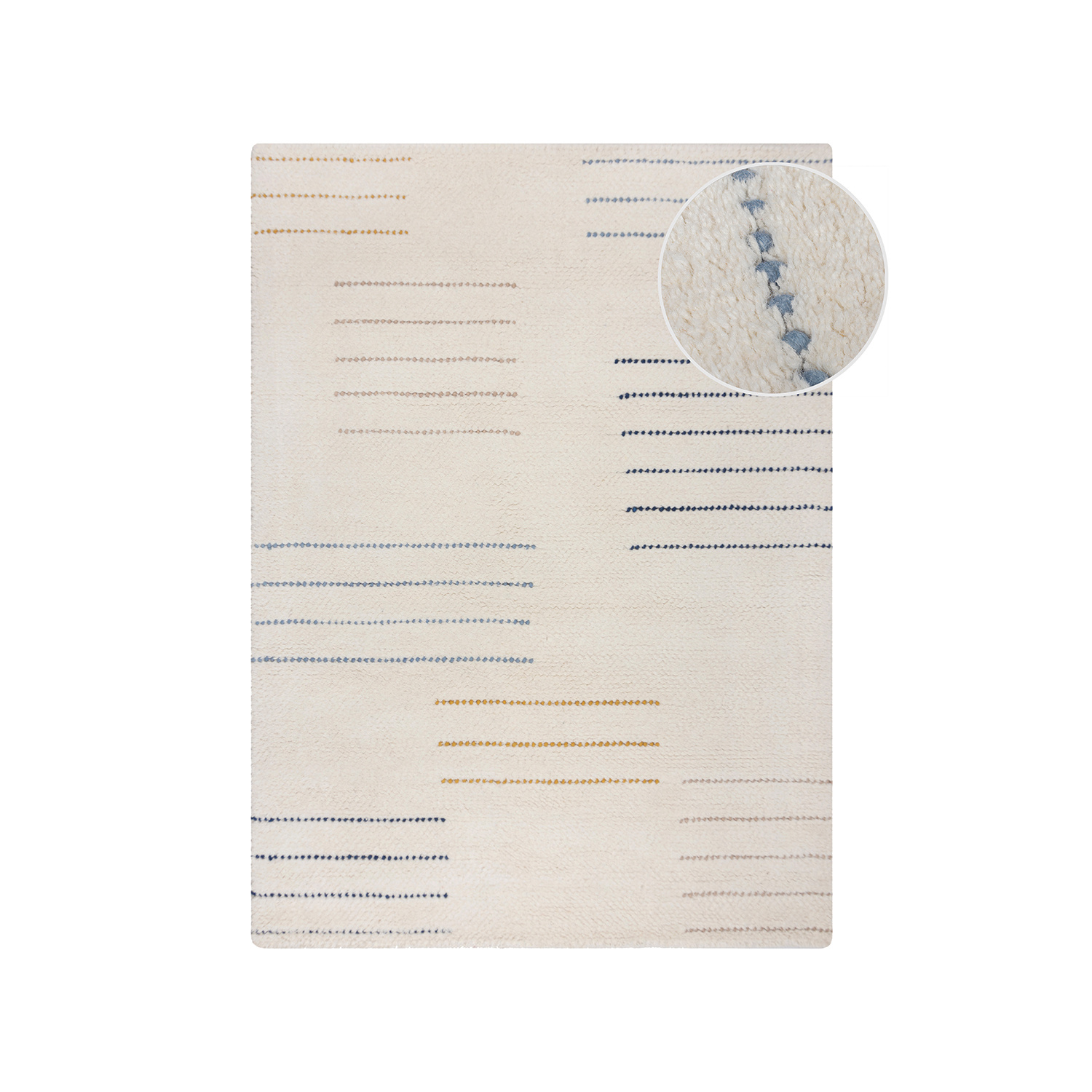 Japandi vloerkleed - Dotto Geo Wit - sfeer