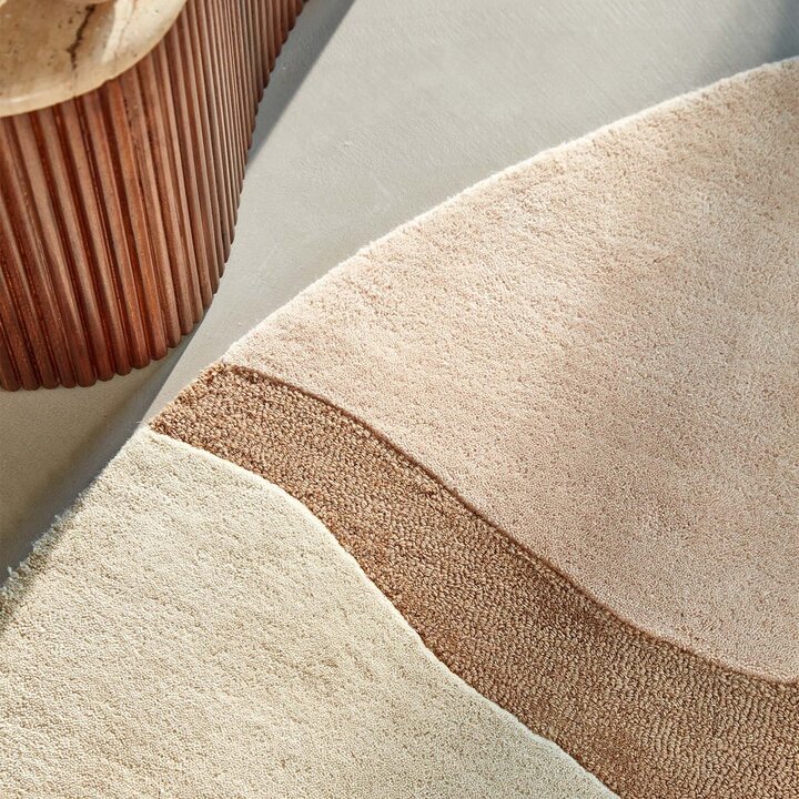 Rond wollen vloerkleed - Organix Roze/Beige 620