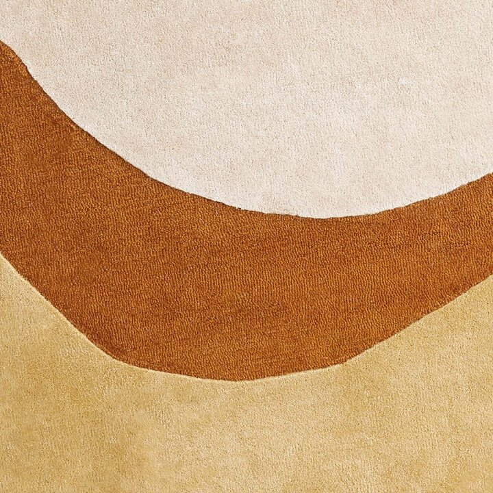 Rond wollen vloerkleed - Organix Goud/Creme 510