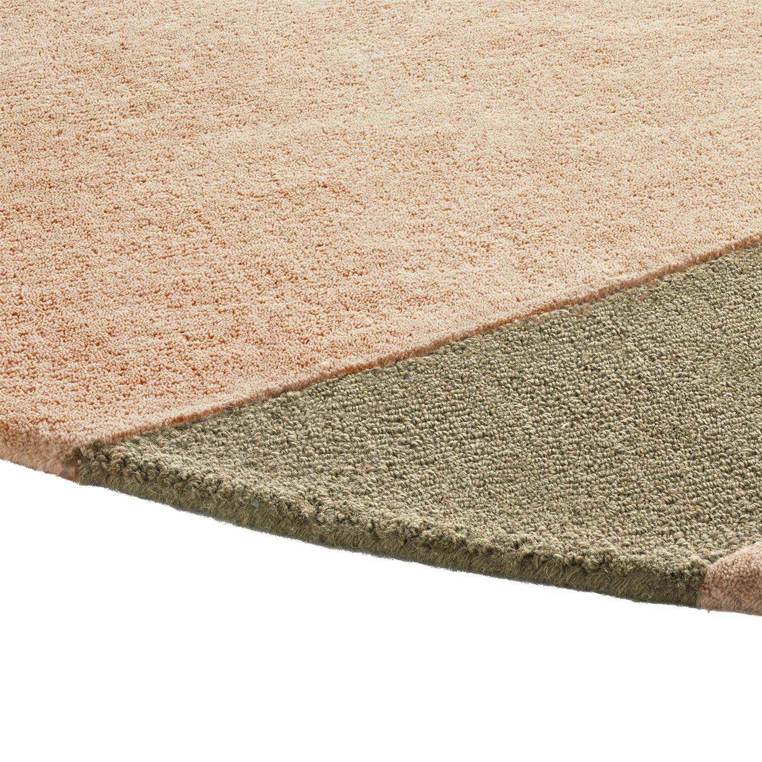 Rond wollen vloerkleed - Organix Groen/Beige 750 - sfeer