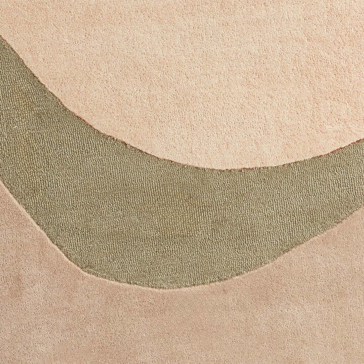 Rond wollen vloerkleed - Organix Groen/Beige 750