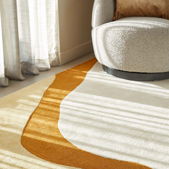 Wollen vloerkleed - Organix Goud/Creme 510