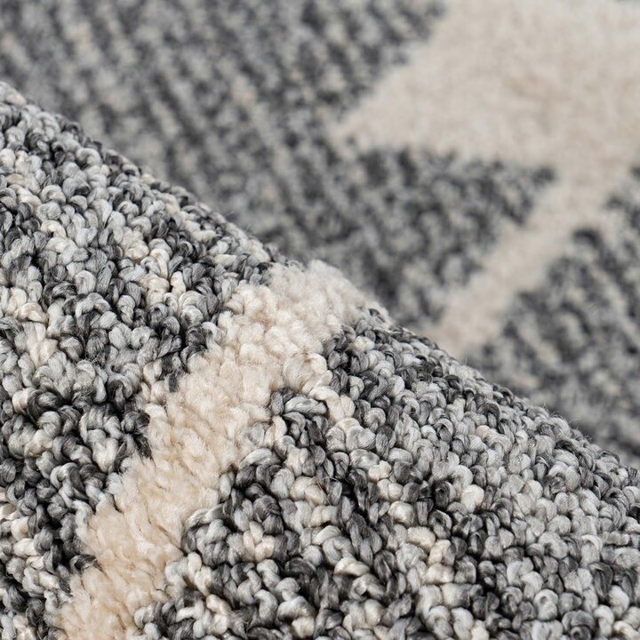 Geometrisch vloerkleed - Rhombo Diamonds 325 Grijs/Beige 