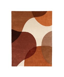 Wollen abstract vloerkleed - Clarice Terracotta 