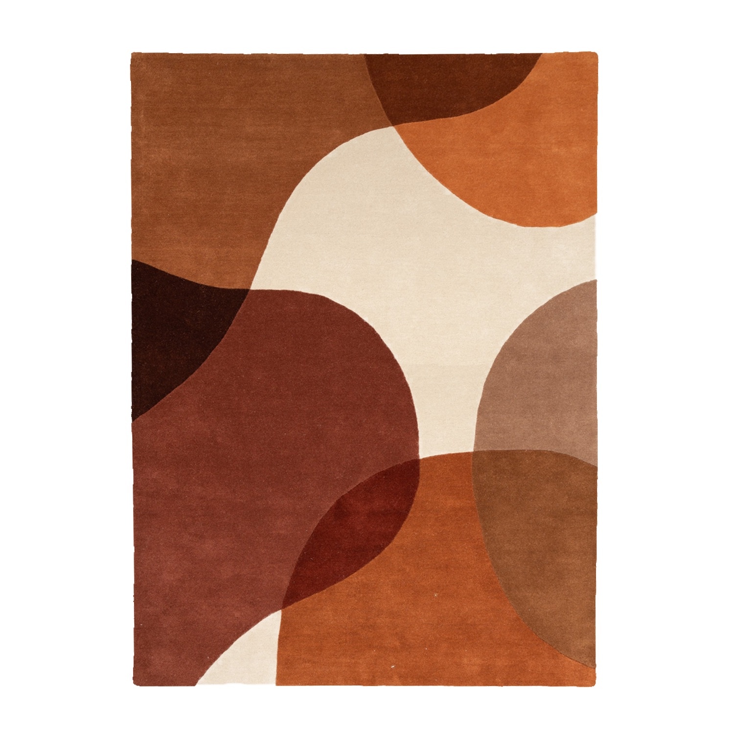 Wollen abstract vloerkleed - Clarice Terracotta - sfeer