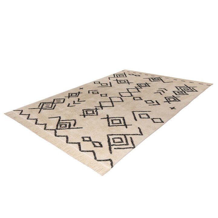 Geometrisch vloerkleed - Lymo 325 Creme/Zwart 