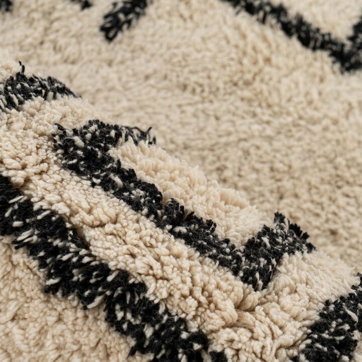 Geometrisch vloerkleed - Lymo 325 Creme/Zwart 