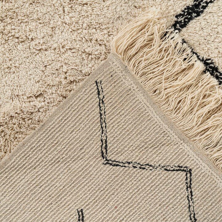 Geometrisch vloerkleed - Lymo 325 Creme/Zwart 