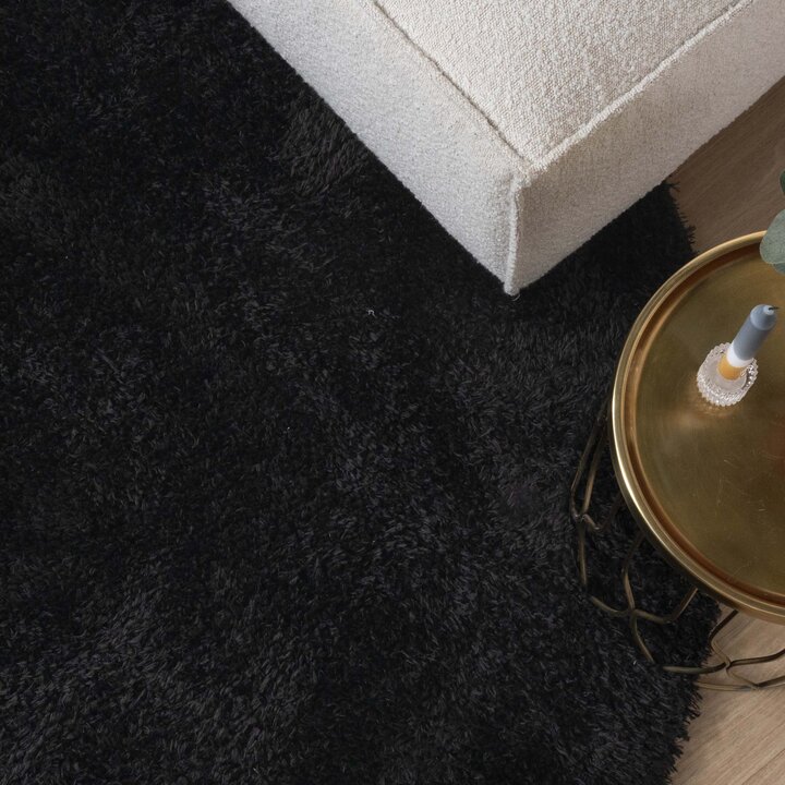 Dywan okrągły Shaggy - Blaze Czarny