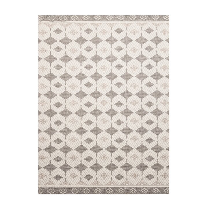 Duurzaam vloerkleed - Lorre Blocks Creme/Antraciet 