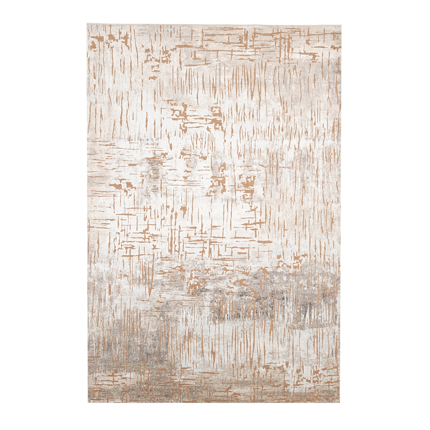 Modern vloerkleed - Hendrix Grunge Creme/Terra - sfeer