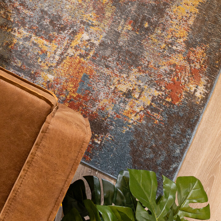 Dywan nowoczesny - Bush Niebieski/Wielokolorowy