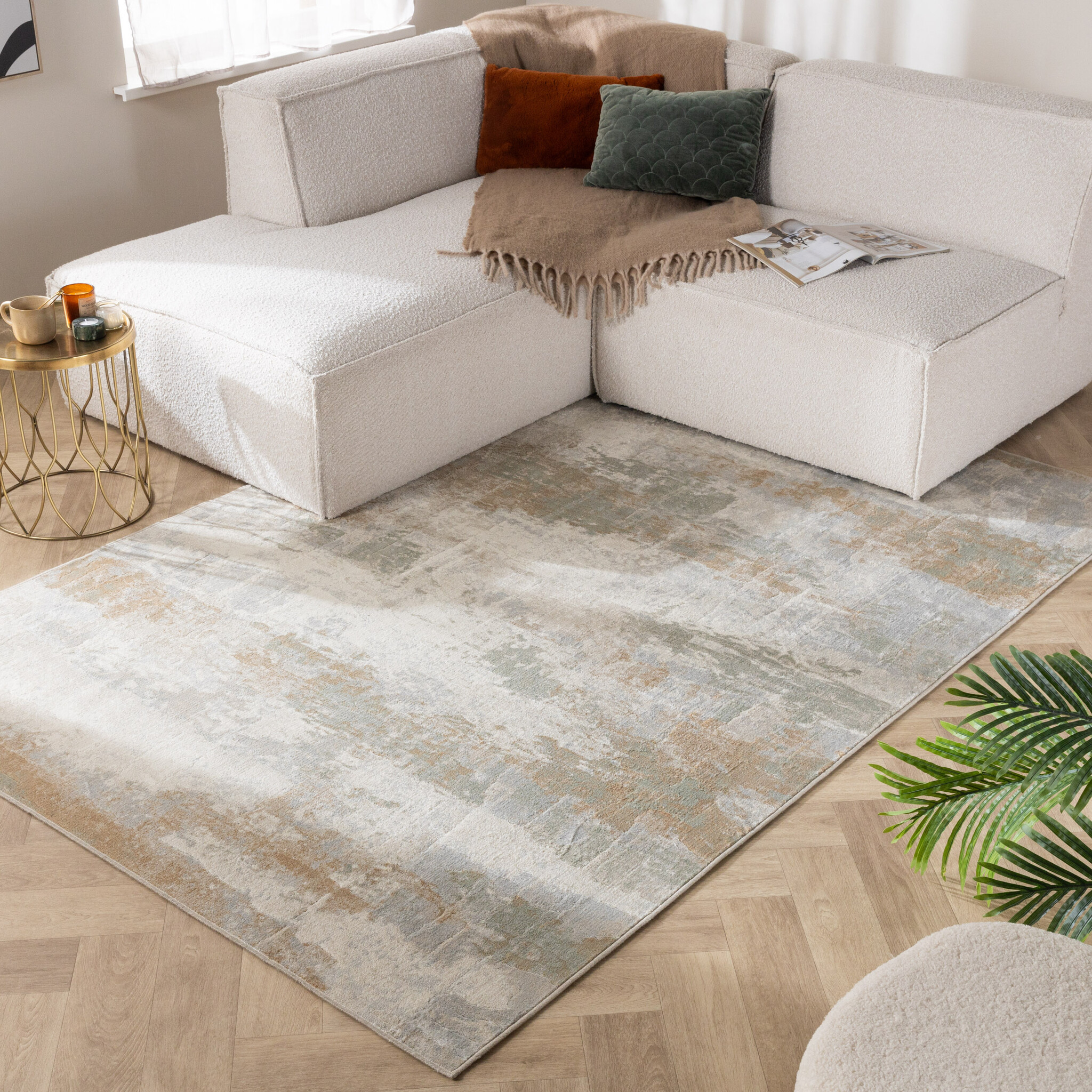 Luxe vloerkleed - Marnix Grunge Creme/Taupe