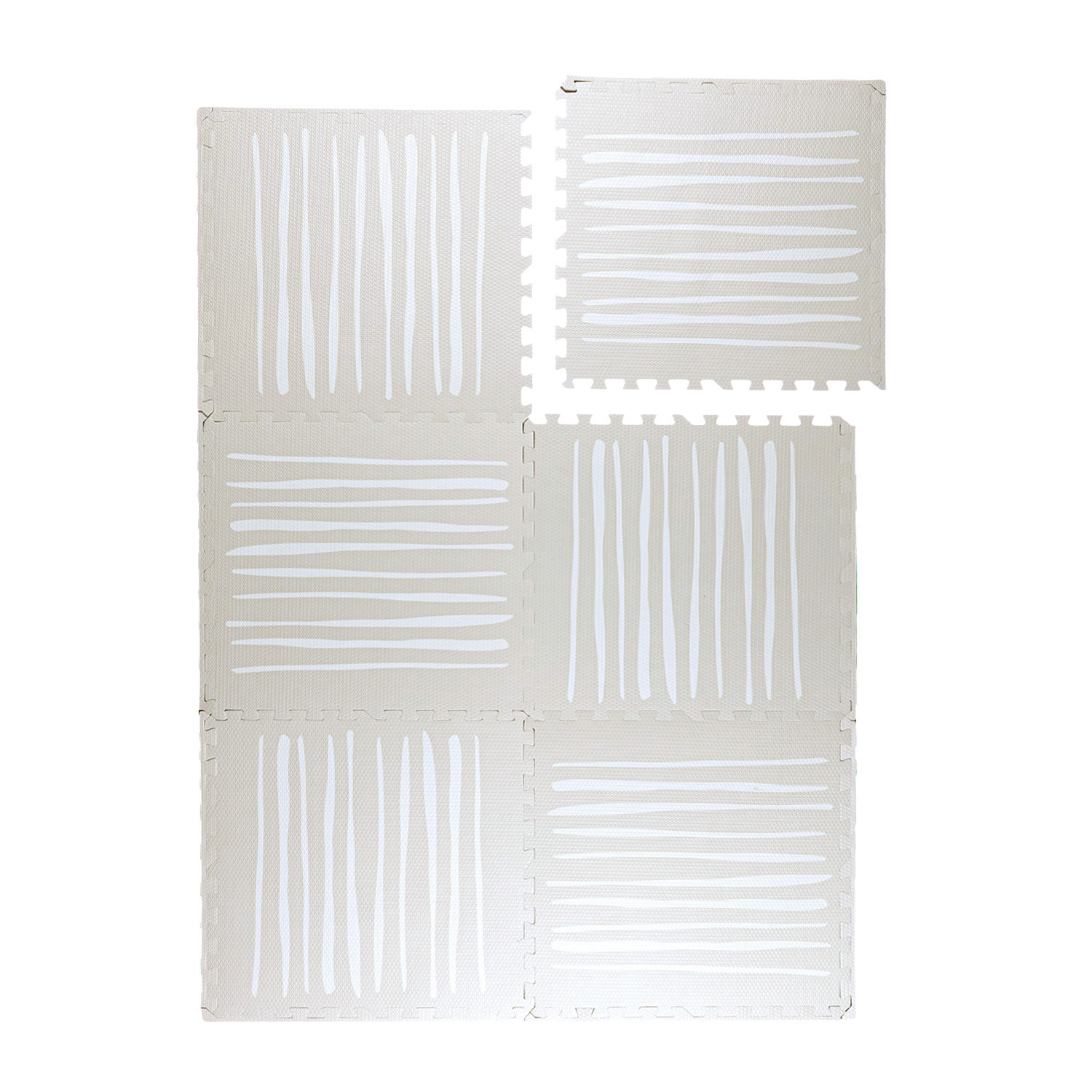Foam puzzelmat - Alfie Stripes Grijs/Beige - sfeer