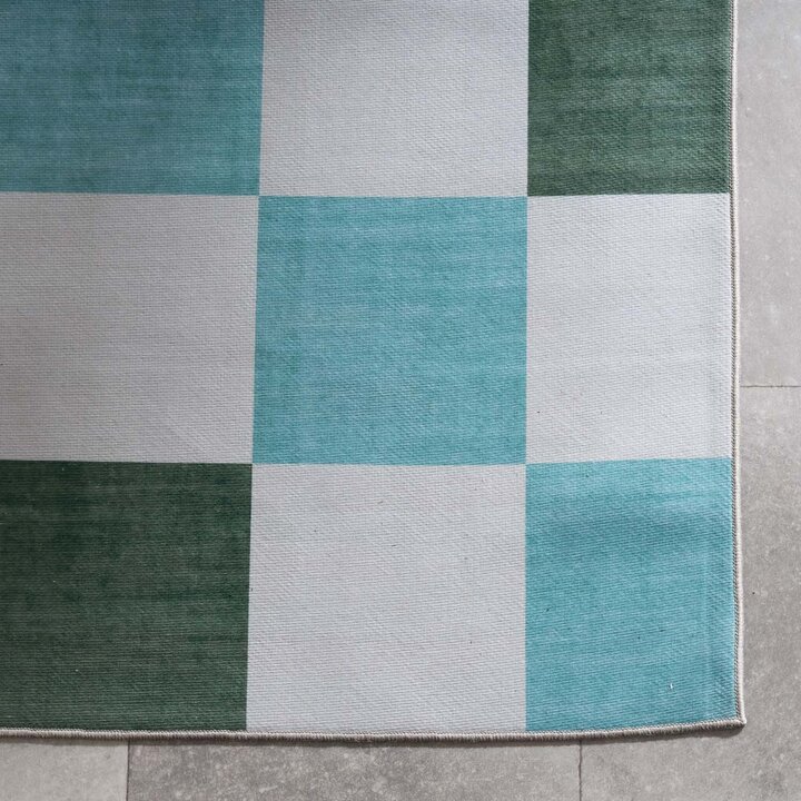 Retro binnen- & buitenvloerkleed - Pop Cubes Groen