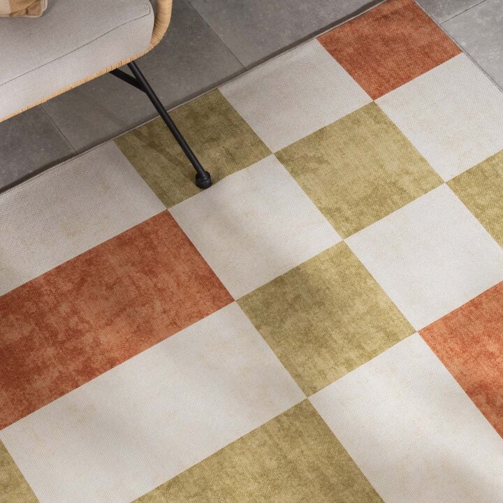 Retro binnen- & buitenvloerkleed - Pop Cubes Terra