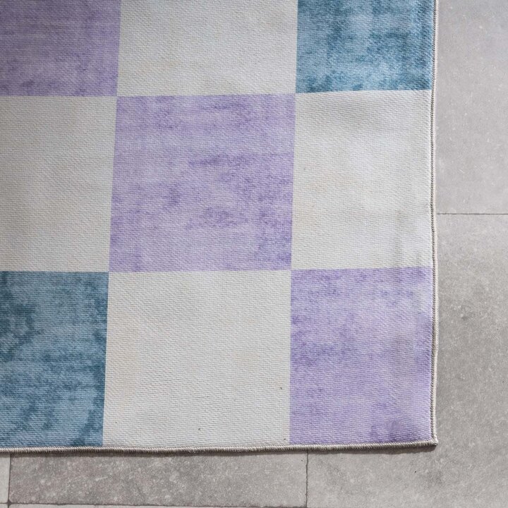 Retro binnen- & buitenvloerkleed - Pop Cubes Lila