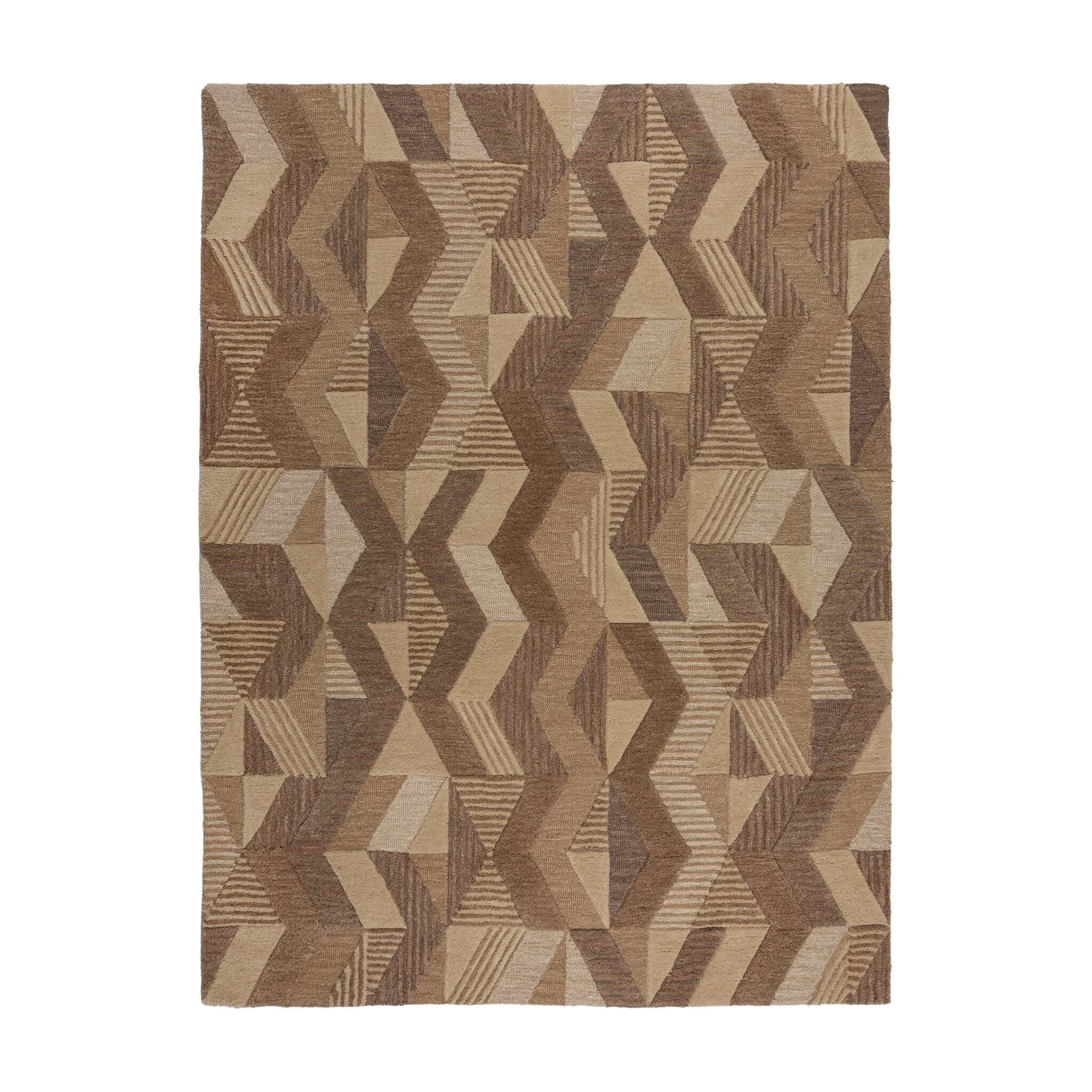 Abstract wollen vloerkleed - Anko Beige - sfeer