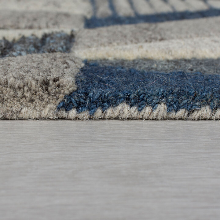 Abstract wollen loper - Anko Blauw