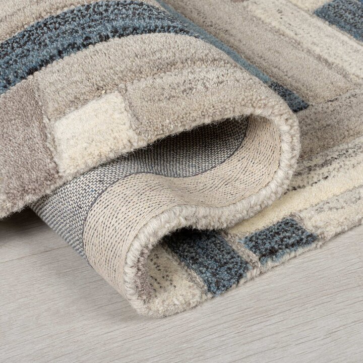 Wollen vloerkleed - Rusho Blauw/Multicolor 