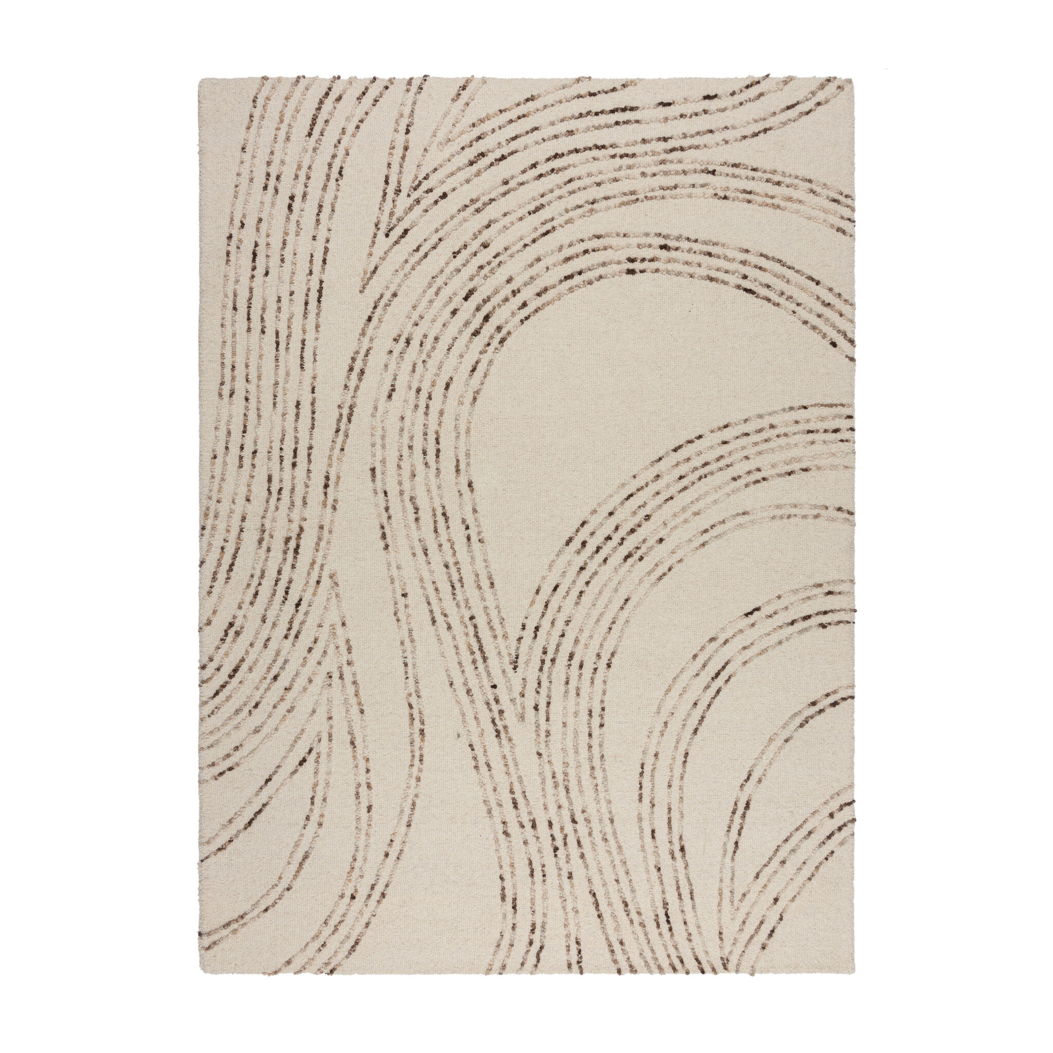 Abstract vloerkleed - Maceo Swirl Creme/Bruin - sfeer
