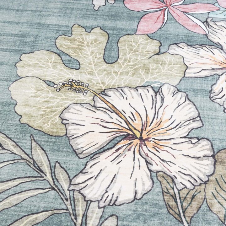 Rond buitenkleed bloemen - Poppy Olijfgroen