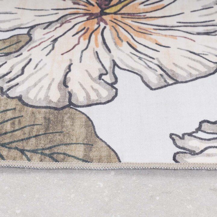 Buitenkleed bloemen - Poppy Creme