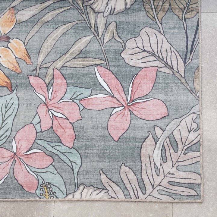 Buitenkleed bloemen - Poppy Olijfgroen