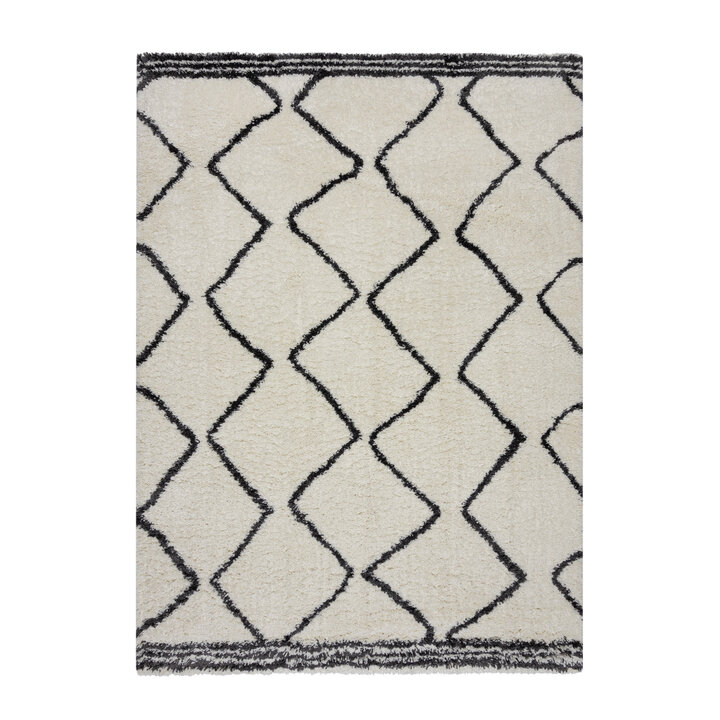Berber vloerkleed - Riado Zigzag Zwart/Wit