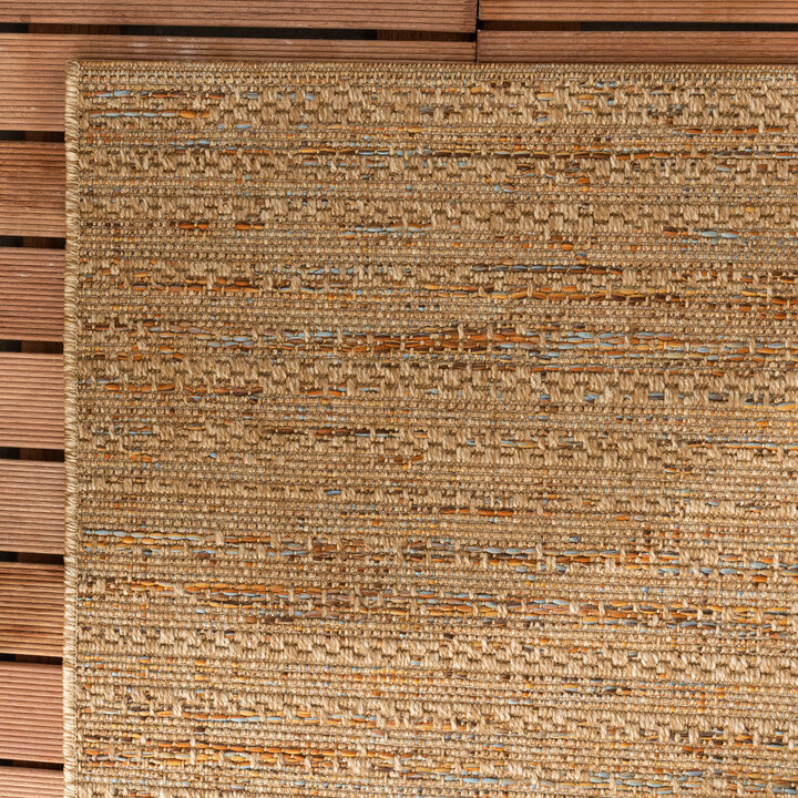 Jute buitenkleed - Daisy Lines Multicolor