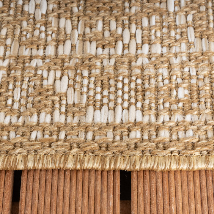 Jute buitenkleed - Daisy Medaillon Wit