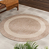 Rond In- & Outdoor vloerkleed - Sierra Border Beige/Creme - thumbnail