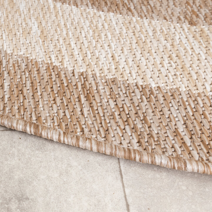 Rond In- & Outdoor vloerkleed - Sierra Frame Beige/Creme