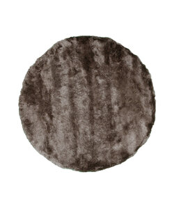 Rond hoogpolig vloerkleed - Glorious Zilver/Grijs