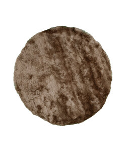 Rond hoogpolig vloerkleed - Glorious Taupe