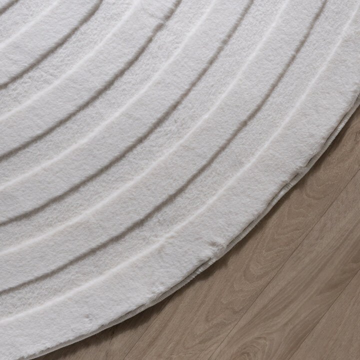 Organisch vloerkleed - Flowy Wavy Creme