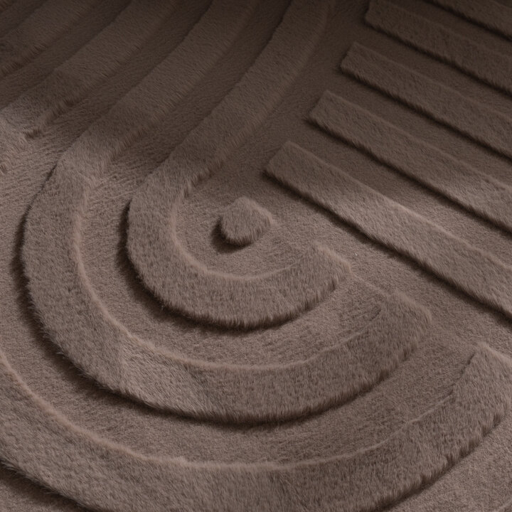 Organisch vloerkleed - Flowy Wavy Taupe